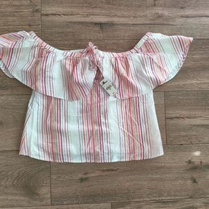 NWT Off The Shoulder Pink Striped Top From Express XS